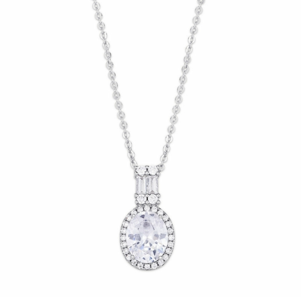 OVAL DROP PENDANT NECKLACE NWT 18"
